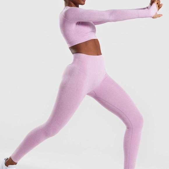 2-Piece Baby Pink Vital Seamless Legging + Top Set - Picture 3 of 7